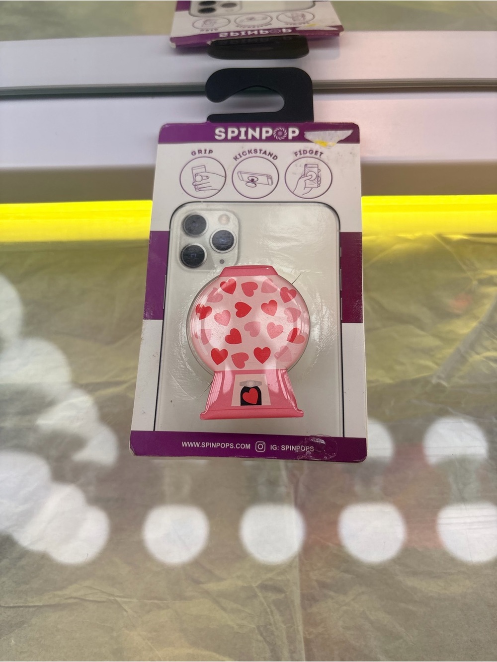 Pink Heart Gumball Phone Grip & Kickstand